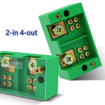 

Connection Distribution Box 2-in 4-out Three phase Green Terminal Block Row Junction Metering Box Part Line