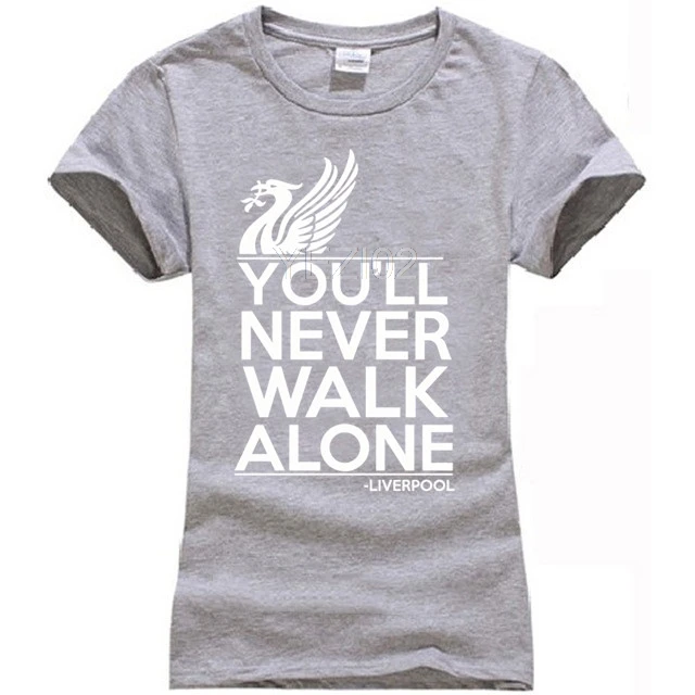 Ливерпуль футболка you'll never walk alone футбол Фан Клуб YNWA Мужская Подарочная футболка - Цвет: women Light grey