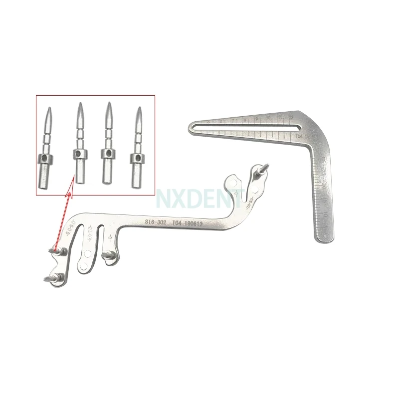 

1set Dental Implant Guide Oral Planting Locator Positioning Guide Drilling Positioning Ruler Angle Ruler Implant Tools