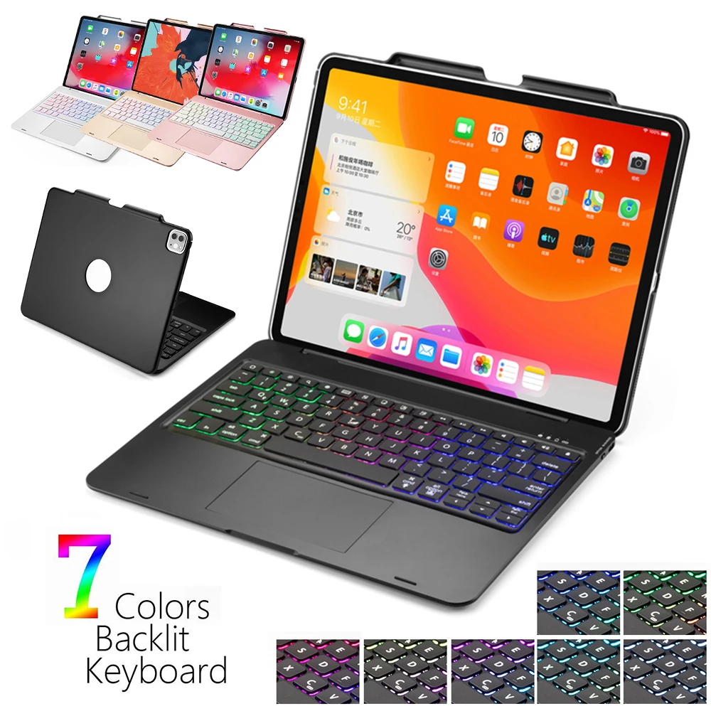 Чехол клавиатура с сенсорной панелью для iPad Pro 12 9 2020 чехол держателем карандашом