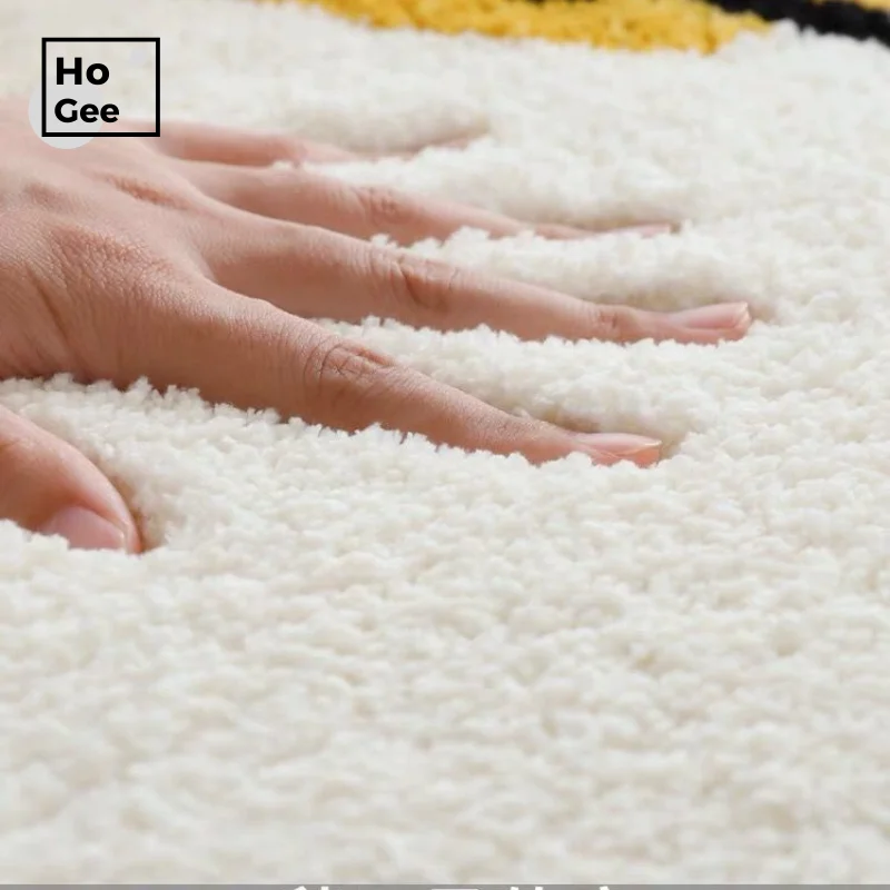 Rainbow Fluffy Carpet For Living Room Soft Babi Mats Hairy Nursery Play Mat For Children Round Plush Bedroom Rugs Soft Foot Mat 4