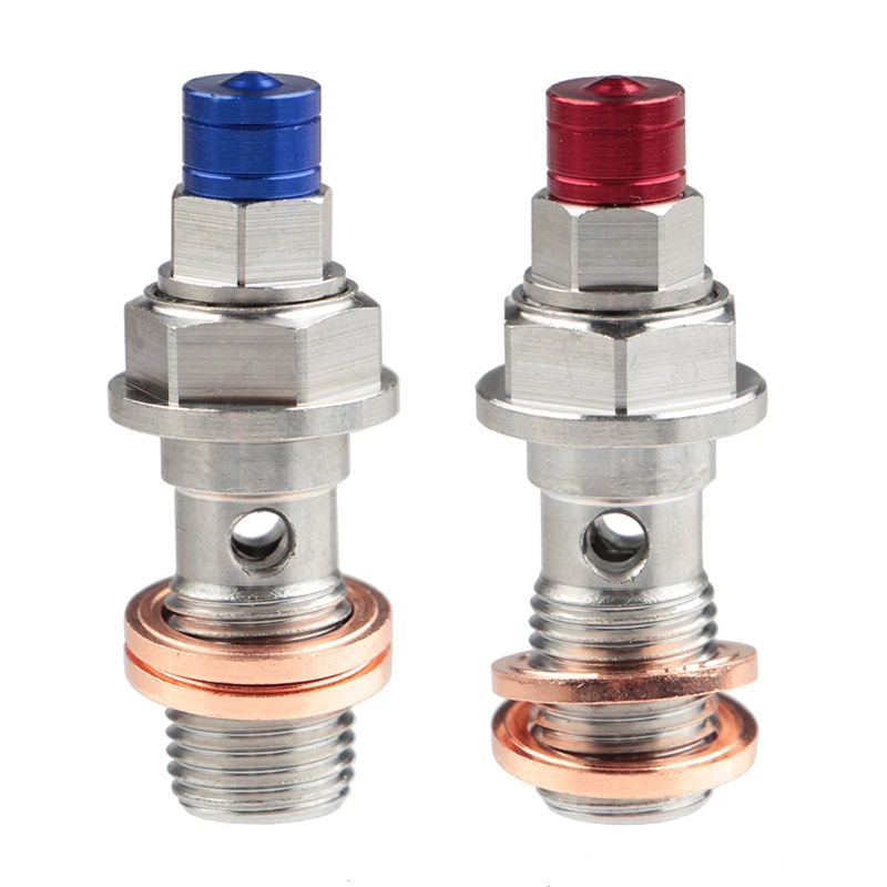 Motorcycle Brake Caliper Banjo Bolt Bleed Screw Nipple M10X1.0MM/1.25MM 304 Stainless Steel for Honda Yamaha Kawasaki Suzuki,disc brake caliper