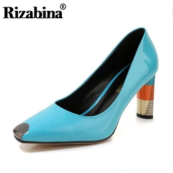 

RIZABINA Women Pumps Real Leather Brand Thin Heel Shoes Women Party Wedding Fashion Spring Pumps Footwear Size 34-39