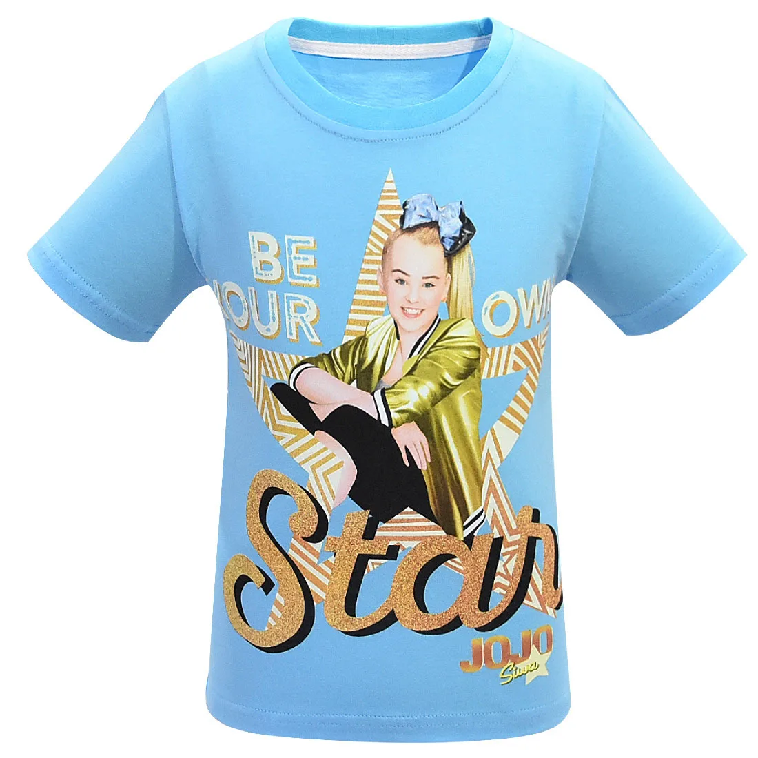 Новая детская летняя футболка одежда для девочек Jojo Siwa/одежда футболка с короткими рукавами детская хлопковая Футболка с героями мультфильмов футболки, топы для девочек
