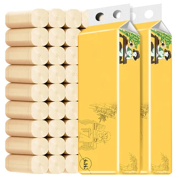 

Roll Toilet Paper Bathroom Bamboo Pulp Soft Tissue Bathroom Toilet Paper Absorbent Antibacterial Extractable Tissue Health