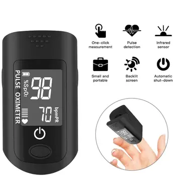 

Mini Protable Finger Clip Pulse Oximeter Heart Rate Blood Oxygen Saturation SpO2 Monitor Family Aerobic Exercise Measure Activit