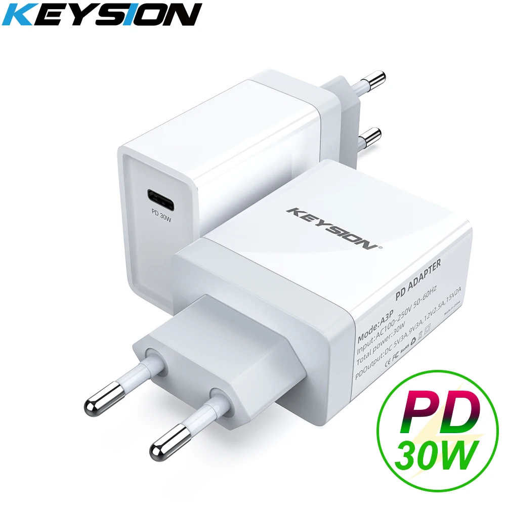 KEYSION 30W USB C PD Schnelle Ladegerät für iPhone 12 Pro Max XR XS MacBook Air USB Wand Adapter ladung für Samsung S20 S9 Xiaomi Mi10