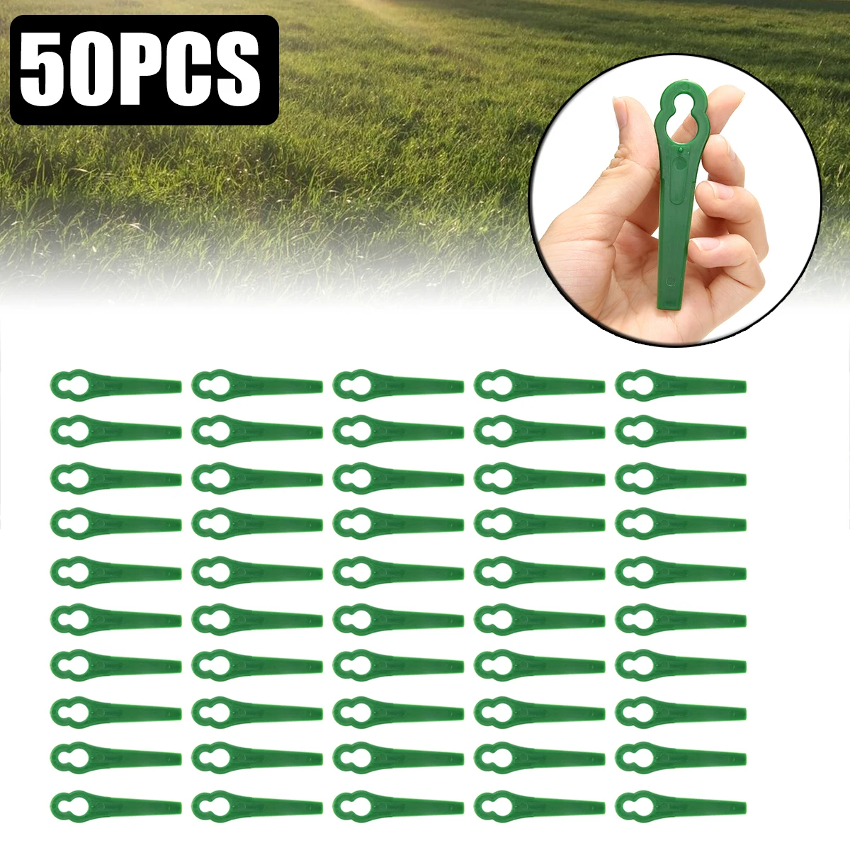 

50pcs Plastic Cutting Blades Lawnmower Garden Trimmer Replace Tool Parts For BOSCH ART 23 ACCUTRIM 18V
