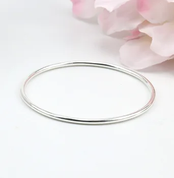 

Fashion Newest Design 925 Sterling Silver Bangles High Quality 925 Silver Color Bracelet Bangles Jewelry 6cm Diameter
