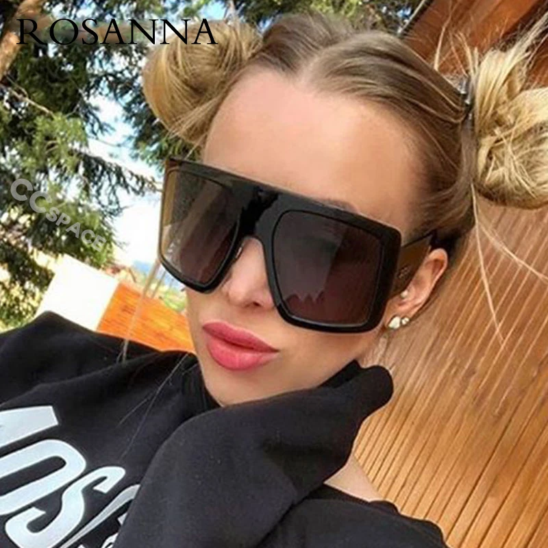 Большие Квадратные Солнцезащитные очки женские черные розовые цельные