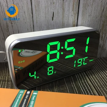 

Creative Smart Mute Dimmable Sound Control Multi-function LED Music Alarm Clock Personality Simple Home Decoration Clock