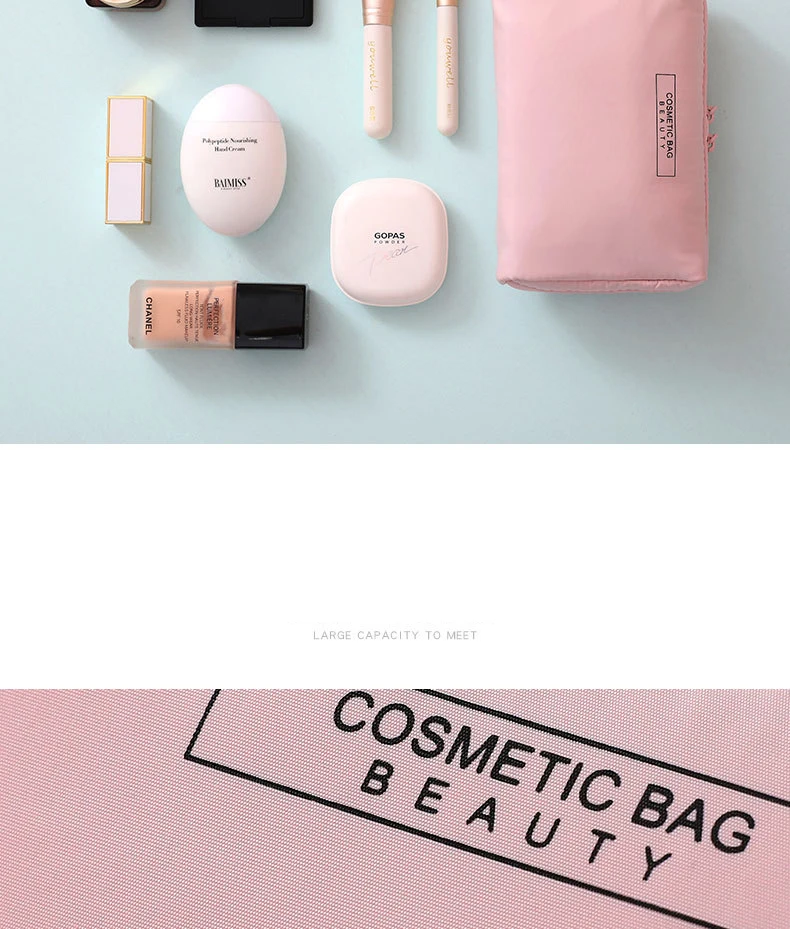 Дорожная косметичка, косметичка, сумка для макияжа, быстрая косметичка, сумочка, косметичка, органайзер, розовая косметичка, водонепроницаемая сумочка