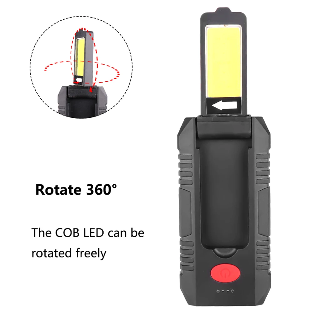 Портативный COB светодиодный рабочий свет USB перезаряжаемая Рабочая лампа встроенный аккумулятор вспышка светильник Магнитный фонарь с крюком красный светильник рабочий светильник