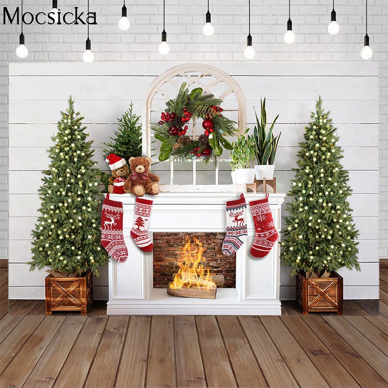 Dekorasi Natal Perapian Musim Dingin Natal Perapian Papan Putih Fotografi Latar Belakang Pohon Natal Kaus Kaki Merah Dekorasi Anak Latar Belakang Potret Studio Foto|Background| - AliExpress