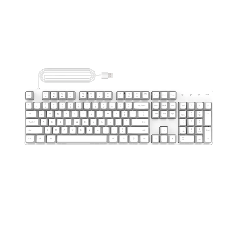 Xiaomi YMI механическая клавиатура 104 ключ TTC вал Корпус USB Проводная Соединительная клавиатура мультимедийная клавиатура портативная клавиатура - Цвет: Белый