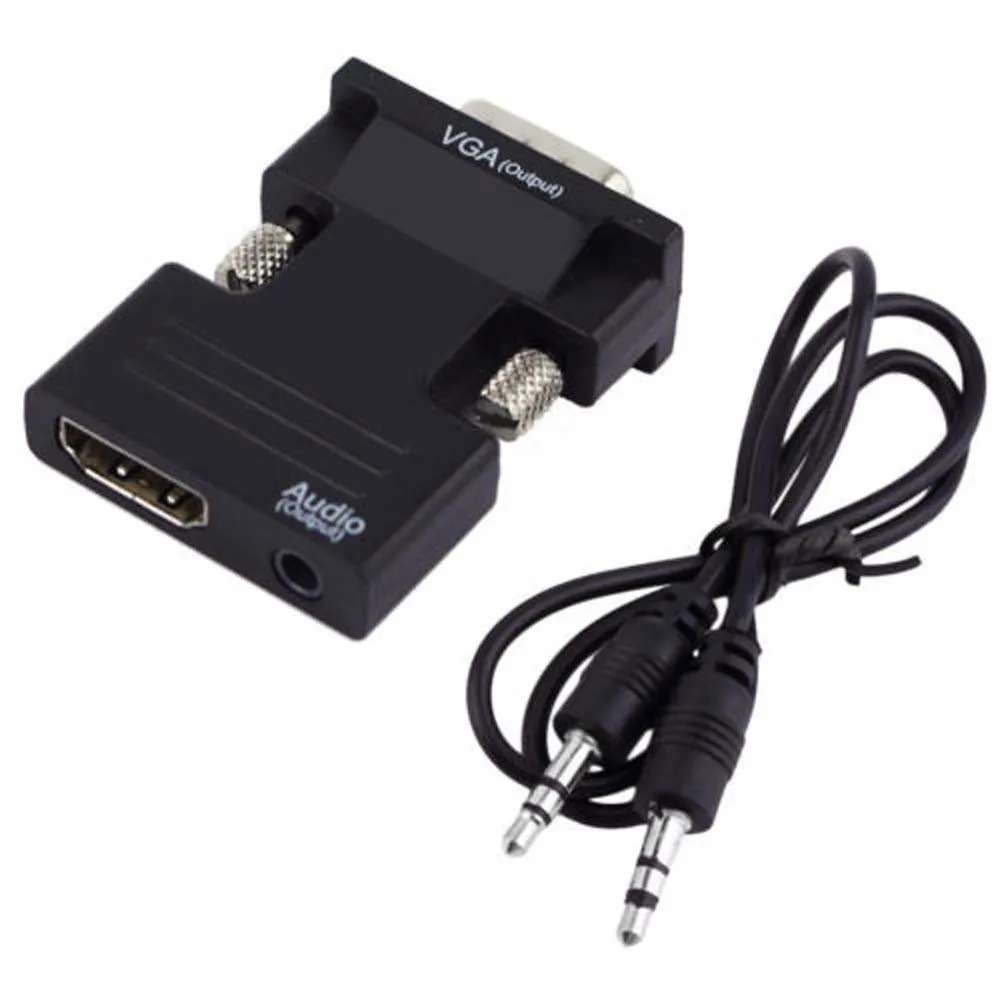 HDMI Female to VGA Male Converter+Audio Adapter Support 1080P Signal Output