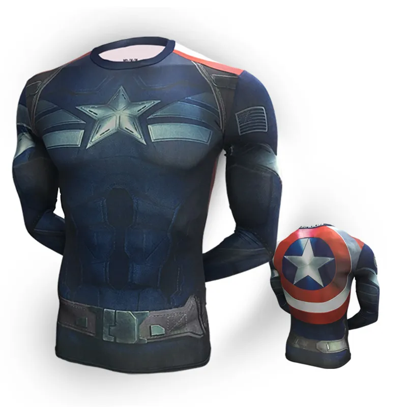 Marvel Superhero Compression shirt Men Women Cycling Base Layers Bicycle long Sleeve Shirt Highly Breathbale Underwear Jersey