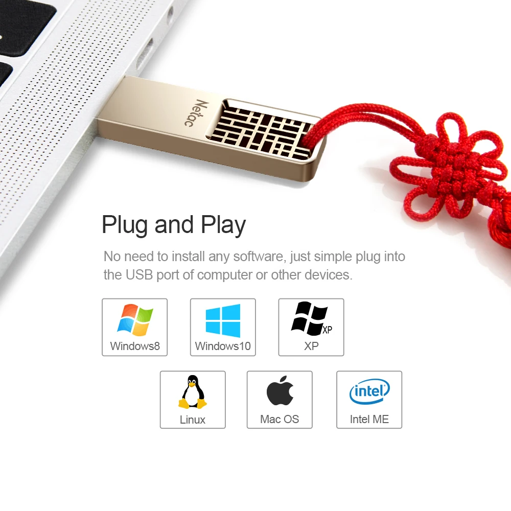 Netac USB флеш накопитель 16 ГБ 32 водонепроницаемый карта памяти диск Cle Pendrive 64 Гб USB2.0