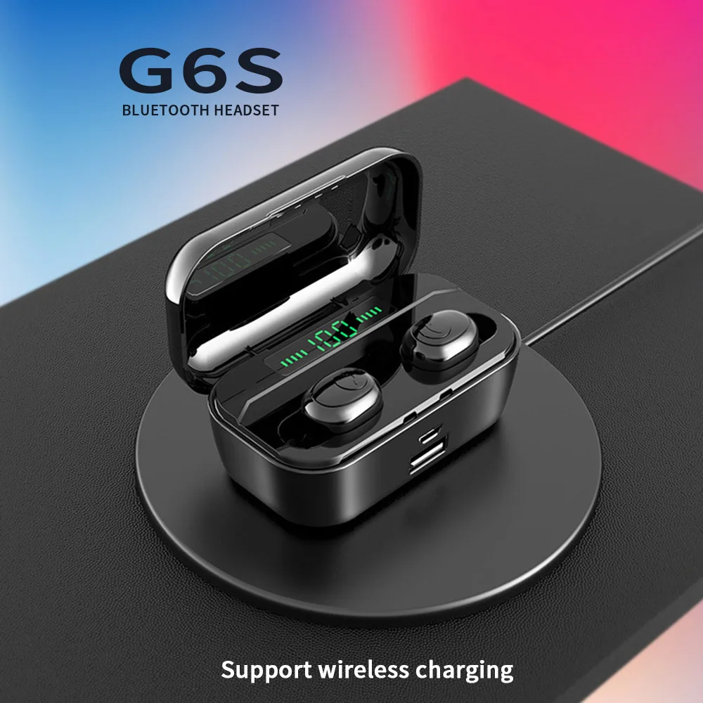 3500 мАч G6S tws беспроводные наушники Bluetooth 5 0 Led дисплей питания CVC8.0 DSP шумоподавление