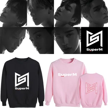 

K-pop SuperM BAEKHYUN KAI Taemin Taeyong Supporting Sweatshirts Kpop SuperM Mark Lucas Ten Hoodies Plus Size Thick Pullovers