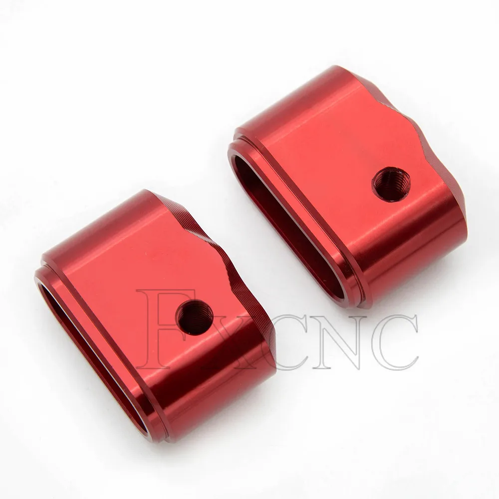 Red Perfeclan CNC Rear Axle Spindle Chain Adjuster Blocks For Benelli TNT125 