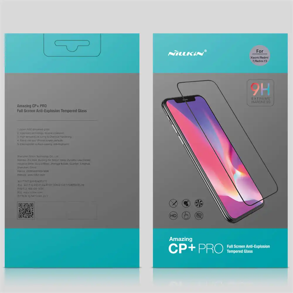Подлинная NILLKIN полное покрытие CP+ PRO 9H Закаленное стекло протектор экрана Arc Edge для Xiaomi mi A3 красный mi 7A Y3 7 мобильных телефонов