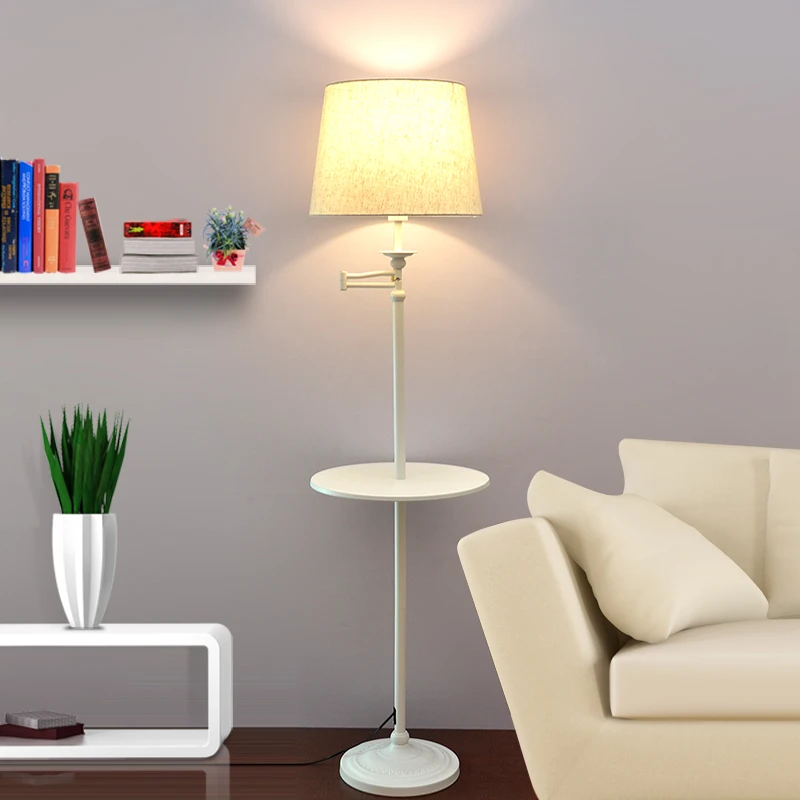 Kaufen Moderne Nordic Stoff und Eisen E27 LED verstellbare boden lampe boden licht für wohnzimmer nacht studie zimmer hotel