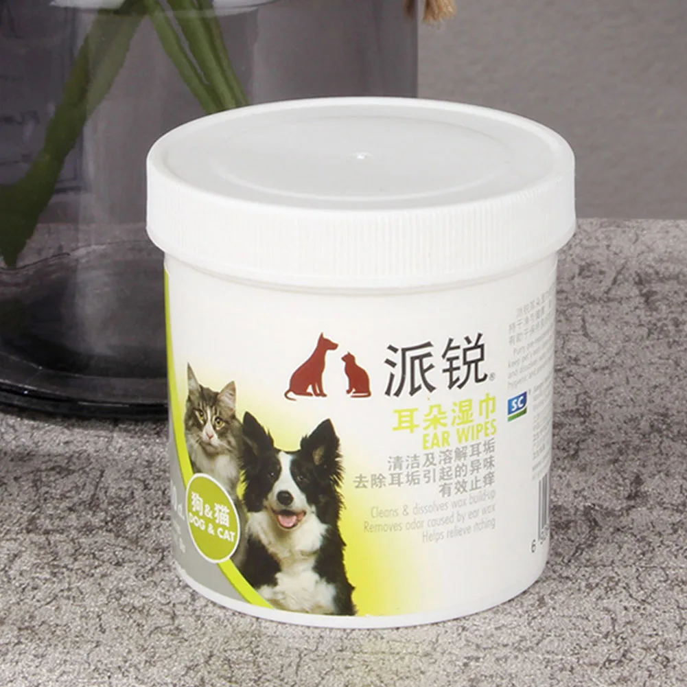 

100Pcs Cleaner Pet Disposable Stop Itching Ear Wipes Non-woven Fabric Hygiene Deodorize Non-irritating Dog Cat Gentle Portable