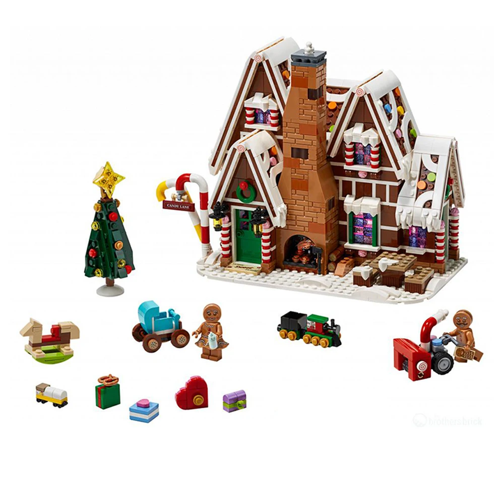 

J78001 1477pcs listing Movie Series Gingerbread House Building Blocks Brick Education 10267 Toys For Children
