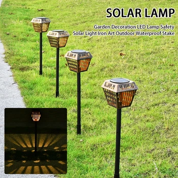 

LED Solar Light Lamp Warm White Outdoor Waterproof Garden Decoration Yard Safety Solar Light Iron Art Outdoor Waterproof Stake