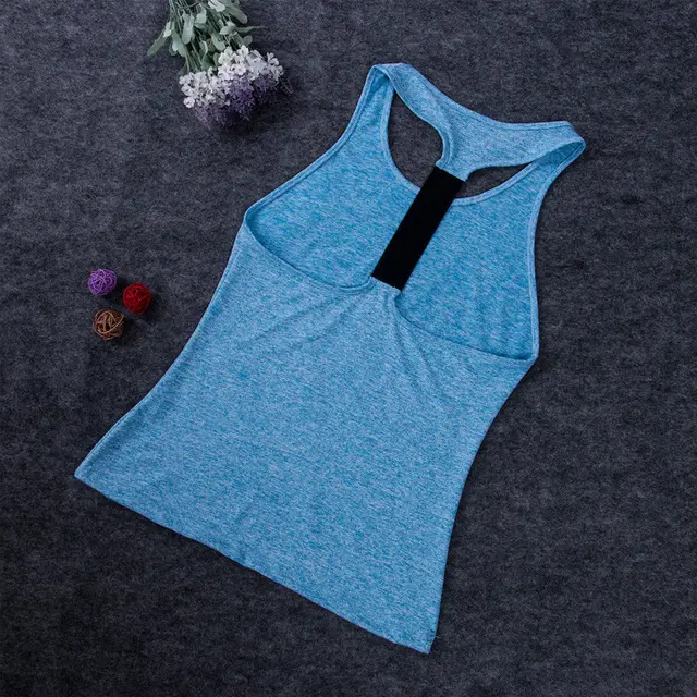 Women s Yoga Tops Workout Tank T Shirts Fitness Vest Sports Training Singlet Running Athletic Strappy