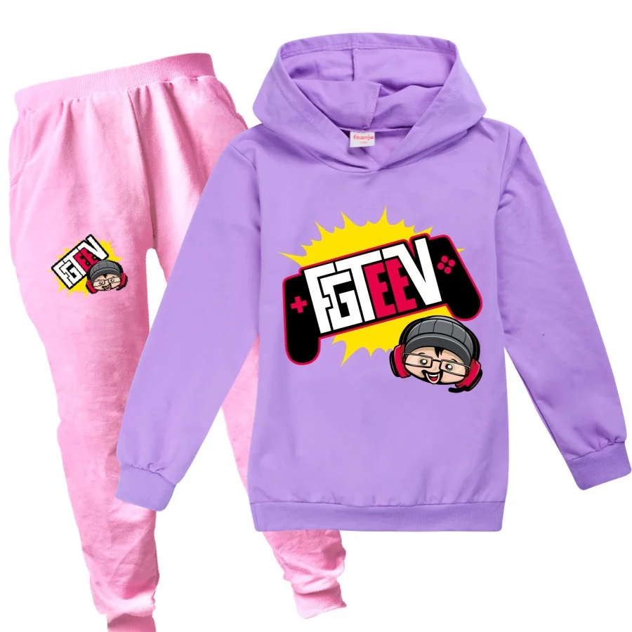 clothing sets for toddler girl 9+3 colors FGTEEV Hoodies Tops Pants 2pcs Set Kids Sportswear Suits Boys Toddler Outfit Girls Outerwear for Baby Unisex Clothing Clothing Sets near me