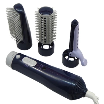 

Hair Dryer Machine 3 In 1 Multifunction Hair Styling Tools Hairdryer Pro Hair Curler Straightener Dryer Comb Brush EU Plug(Blue)