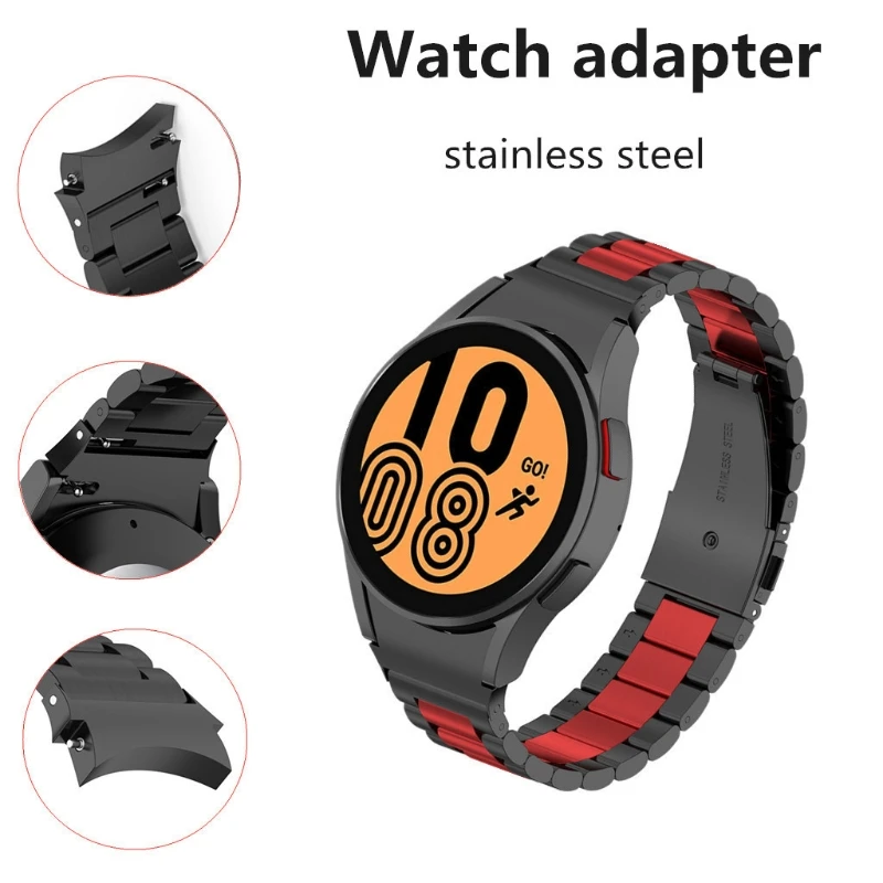 2pc Metal Connector For Samsung Galaxy Watch 4 40mm 44mm Stainless Steel Strap Adapter Galaxy Watch 4 Classic 42mm 46mm No Gaps Watchbands Aliexpress