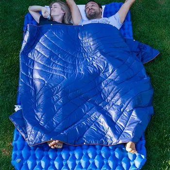 

Outdoor Camping Mat Pad Nylon Inflatable Air Sleeping Mattress With Inflatable Bag Thick Damp-proof Portable Double Person Bed
