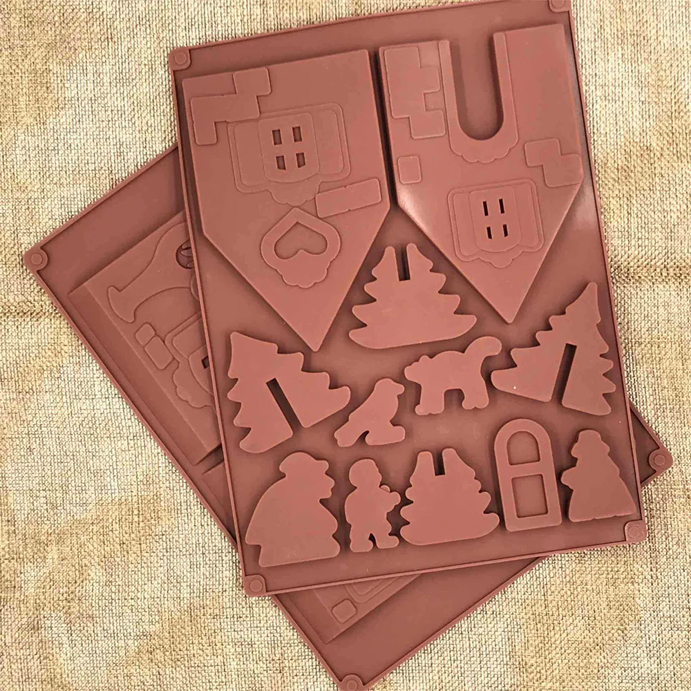2 шт./компл. DIY рождественский дом шоколадная форма Пряничный дом силикагель Форма для пирога инструмент для печенья помадка формы для торта
