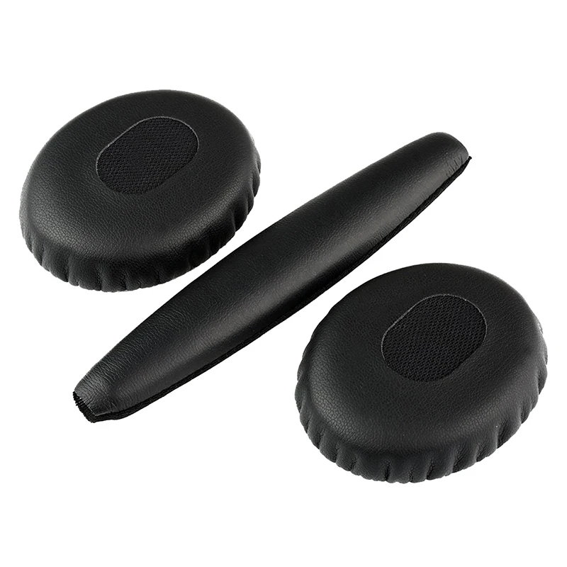 

A pair of black ear cushions with head pad for QC3 Quiet Comfort 3 headphones