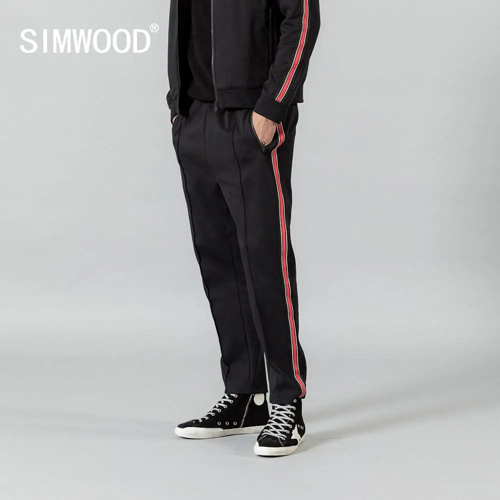

SIMWOOD spring spring new jogger pants men contrast side striped drawstring trousers lounge pants tracksuits SI980699