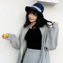 Японская Кепка, стильная оригинальная вышитая Джинсовая Шляпа с плоским верхом, Солнцезащитная Рыбацкая шляпа, женская шапка