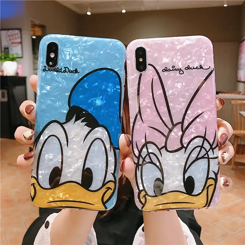 Cute Cartoon Couple Donald Duck Daisy for Iphone 6 6S 7 7plus 8 8Plus Iphone X XR 11 Pro MAX Case Cover Phone Case Fundas Coque