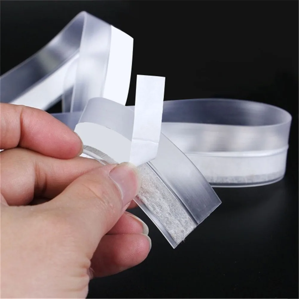 Silicone Transparent Sealing Strips Windproof Waterproof Adhesive Tapes Wall Stickers Home Bathroom Bar Door Window 1M