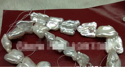 817 натуральный белый 2strs AA+++ 18*23 мм барокко бива жемчуг