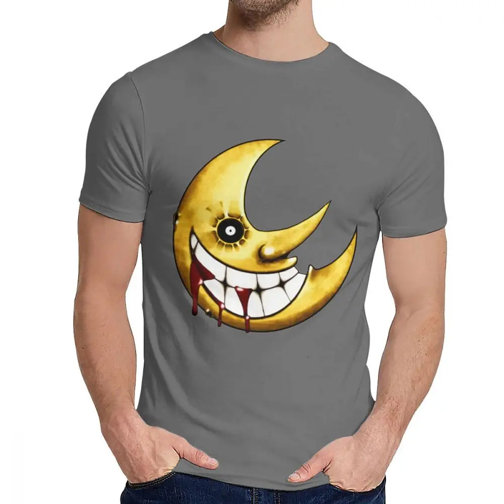 Soul Eater Moon футболка с круглым вырезом в стиле ретро мужские большие S-6XL Большие размеры футболка - Цвет: Темно-серый