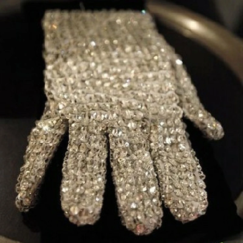 Cosplay Michael Jackson Billie Jean Crystal Glove Left/Right Hand Unsex  Gloves