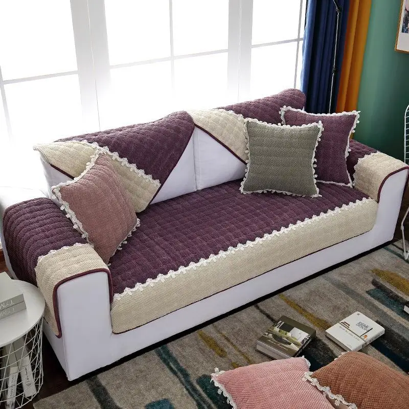 purple Non-slip для диванов съемный собака Детские коврик кресло, мебель протектор моющиеся подлокотник диван чехлов 1/2/3 сиденье - Цвет: purple