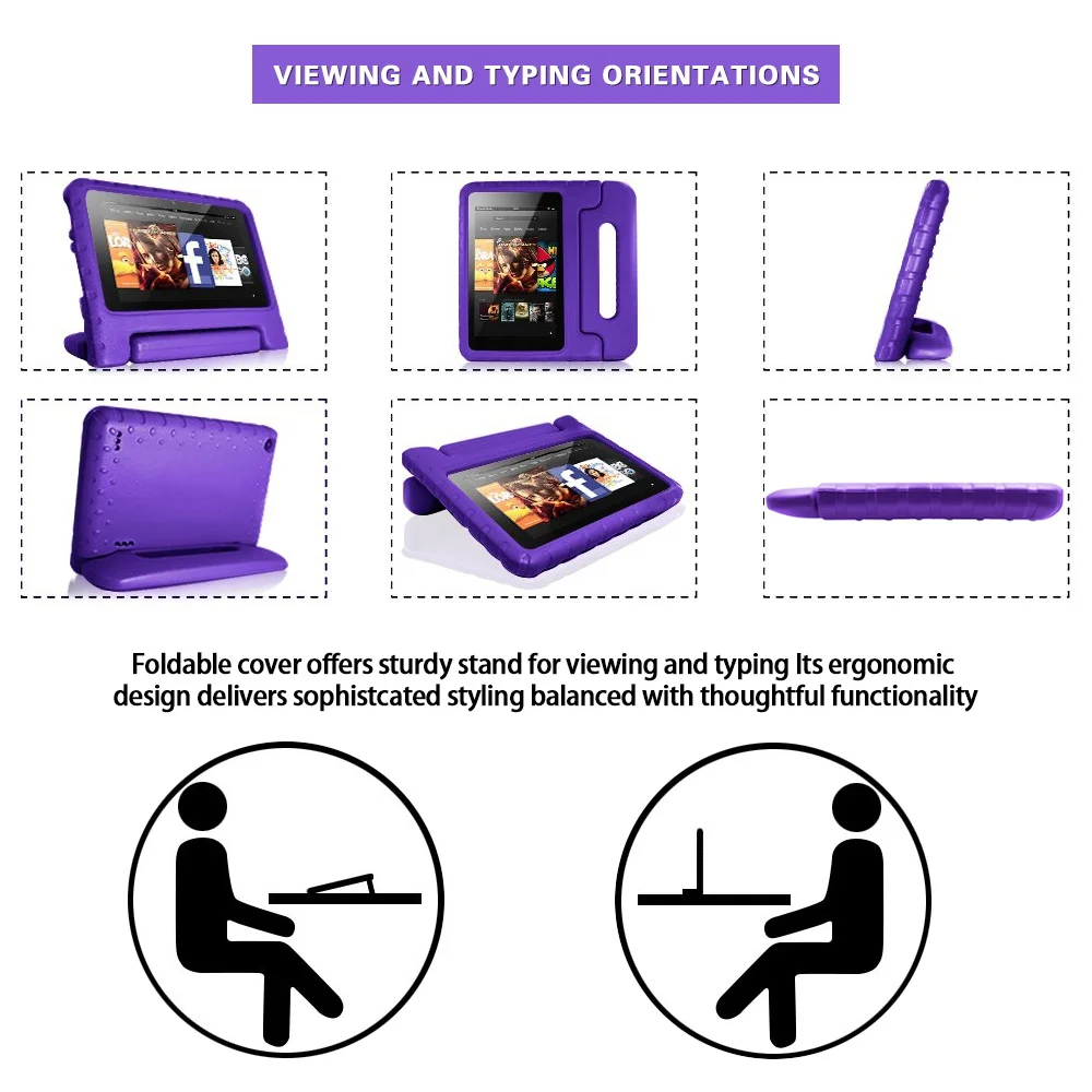 Cute Cartoon Kids Cover for Fire 7 (5th 7th 9th Gen)/HD 8 Tablet Handle Stand Funda Case for Fire HD 8 Plus (10th Gen 2020)