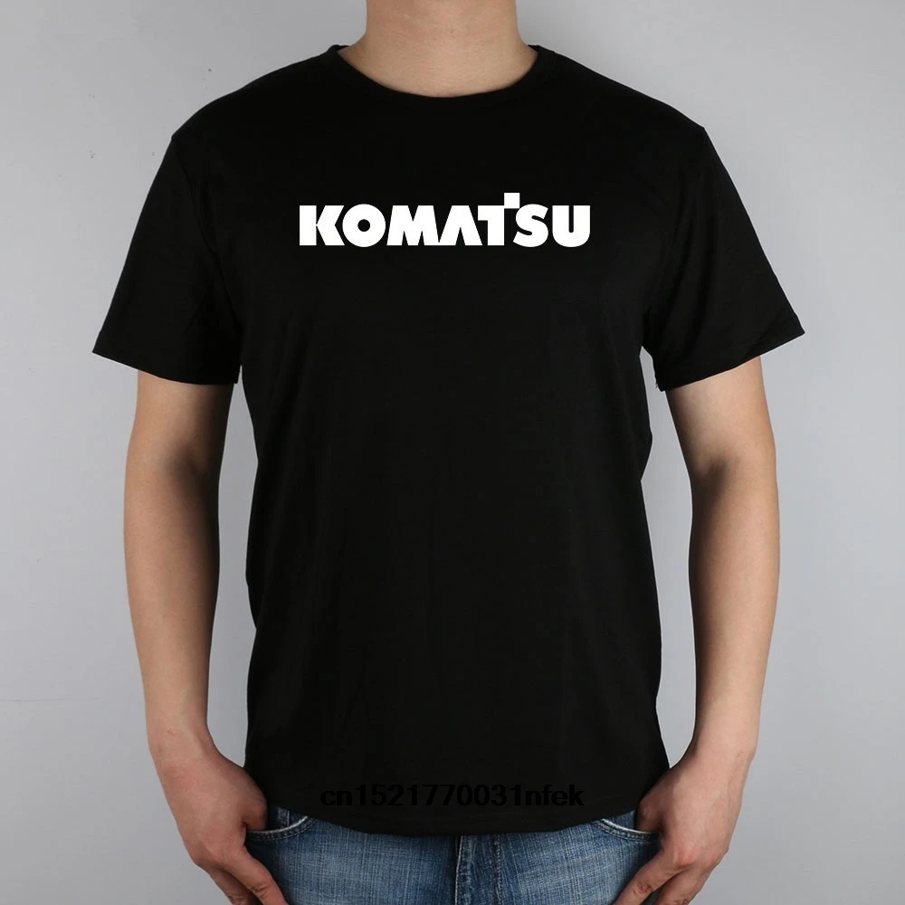 Мужская футболка новинка логотип Komatsu s классические топы забавная для мужчин |