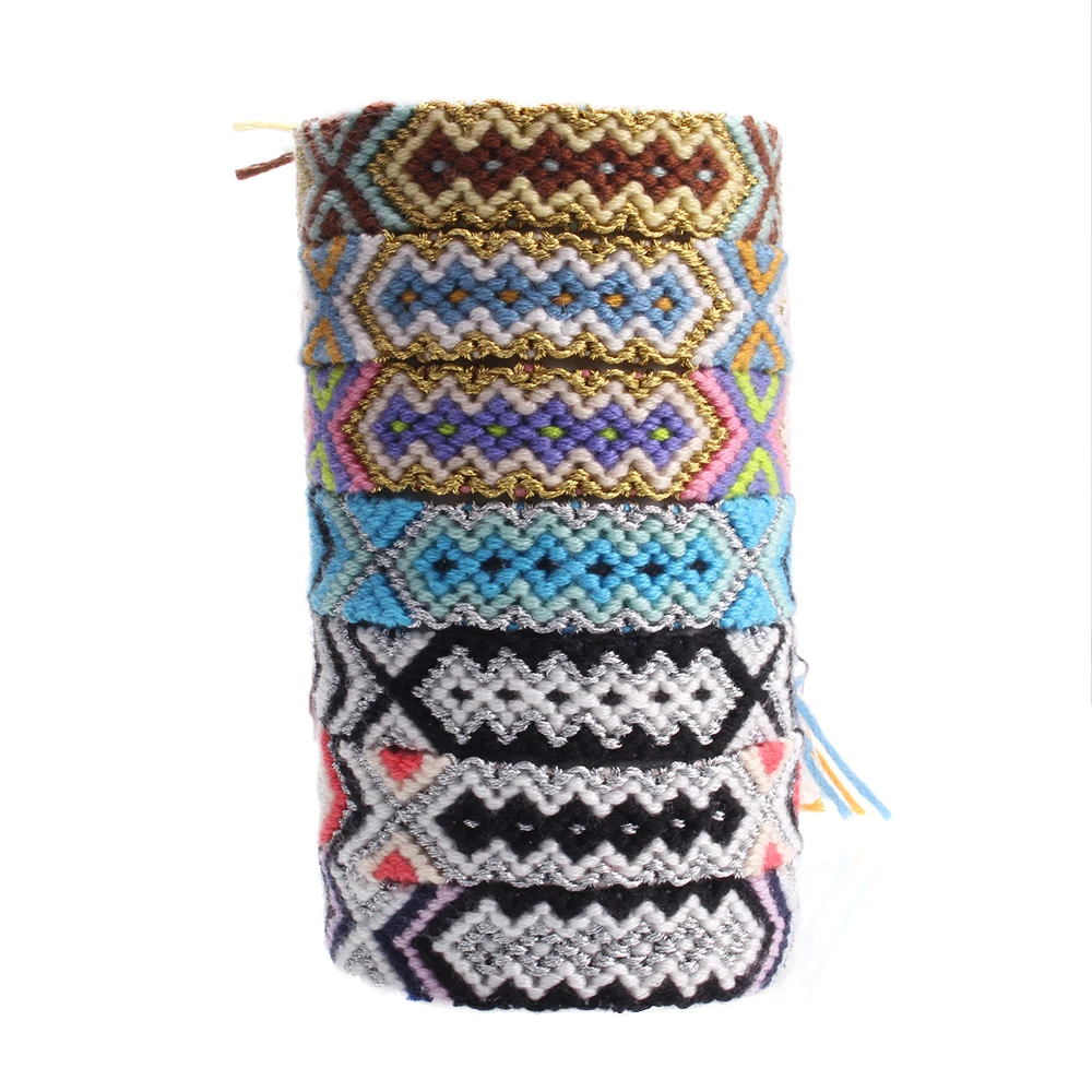 Bohemian Silk Mayan Aztec Handwoven Friendship Bracelet Women Men Boho Natural Eo-friendly Cotton Tassels Femme Homme | Украшения и