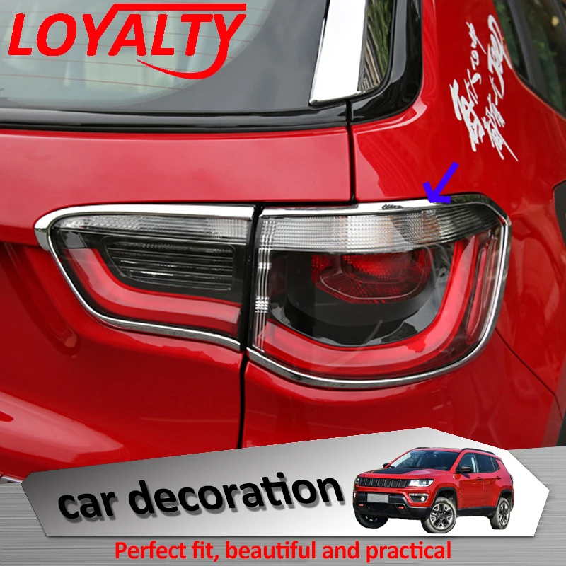 Fidelity para Jeep Compass 2017 2018 ABS, luz trasera cromada, cubierta