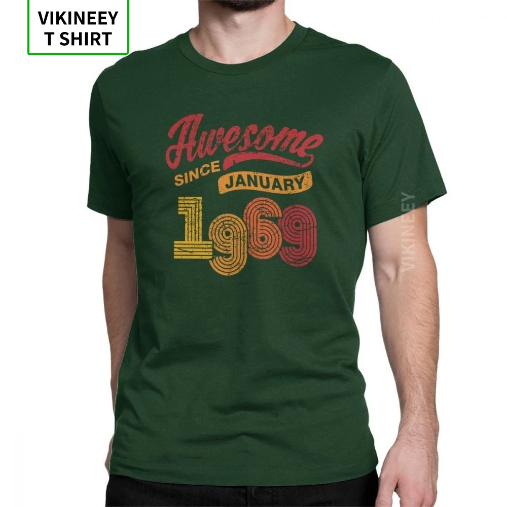 

Awesome T Shirt Since January 1969 Shirt Vintage 49th Birthday TShirt Man's Short Sleeves Vintage Tees Cotton Tops